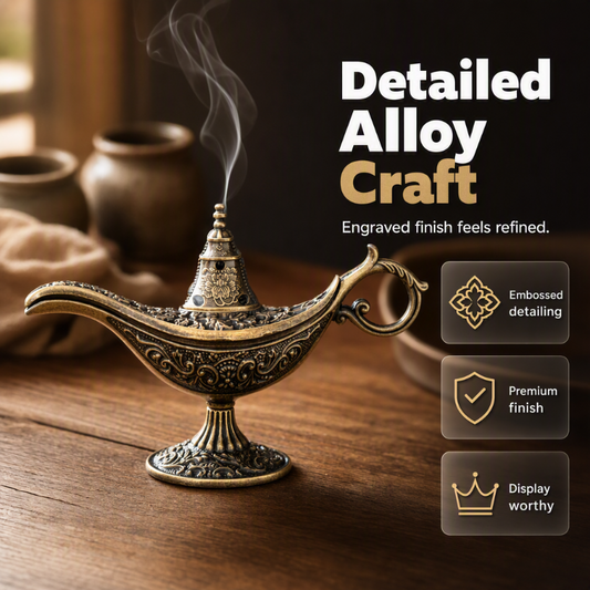 📢📢50% OFF !! ⏰Vintage Aladdin Genie Lamp Incense Holder – Aladdin-Inspired Aromatherapy Home Decor