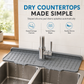 💧 Food Grade Silicone Faucet Splash Guard Mat – Cuttable & Thickened, Sloped Draining Pad | No More Splash or Wet Countertops