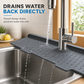 💧 Food Grade Silicone Faucet Splash Guard Mat – Cuttable & Thickened, Sloped Draining Pad | No More Splash or Wet Countertops