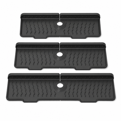 ⏳🔥LIMITED-TIME 50% OFF! ⏰Silicone Faucet Splash Guard Mat — Drain Fast, Cuttable🧽