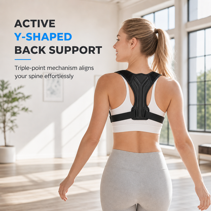 🦴 50% OFF! ✨ Breathable Back Posture Corrector Belt – 3-Point Spine Alignment Support, Y-Shaped Pressure Distribution & Ergonomic Double Strap Fit – Invisible Hunchback Prevention for Adults & Kids 🎽