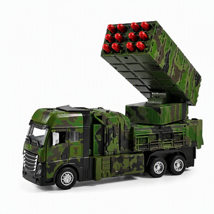 🚚 50% OFF! ✨ Oversized Remote Control Missile Launcher Toy Truck – Heavy-Duty Alloy Cab, 12 Soft Missiles & High-Traction Rubber Tires – Conquer Rugged Outdoor Terrain with Tilting Launcher Action 🎯