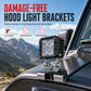 1 Pair Car Engine Hood LED Light Bar Mounting Brackets Clamp Holders for Work Lights Modification