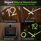 🕰️12-Inch Silent Wooden Wall Clock – Luminous Glow & MDF Wood Grain✨