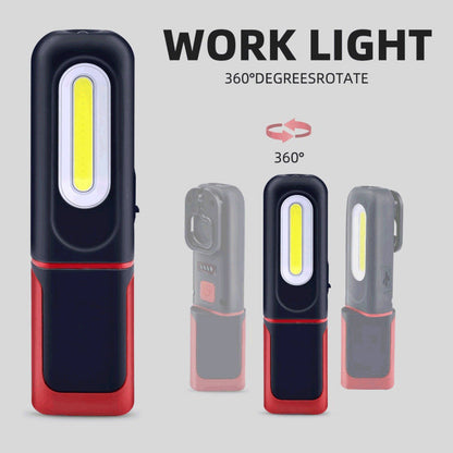 🔦 Rechargeable COB LED Work Light – Magnetic Base & 360° Rotation