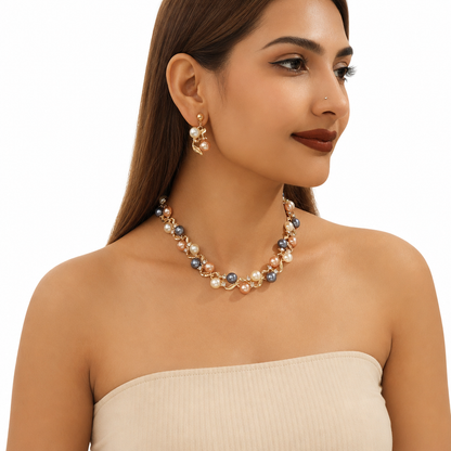 🌸 LIMITED-TIME 50% OFF! ✨ Vintage Floral Jewelry Set – Pearl Crystal Accent, Elegant, Long-Lasting Shine 💫