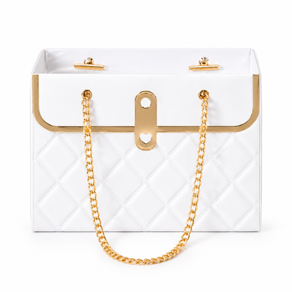 💐 LIMITED-TIME 50% OFF! ✨ Embossed Bouquet Gift Bag – Sturdy Cardboard, Chain Handle, Elegant Packaging 🎁