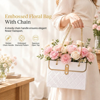 ⏳🔥LIMITED-TIME 50% OFF! ⏰Rectangular Gift Bag with Handles for Bouquet Wrapping, Floral Arrangements and Gifts